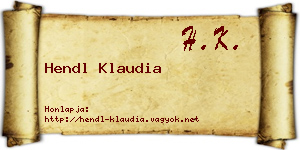 Hendl Klaudia névjegykártya